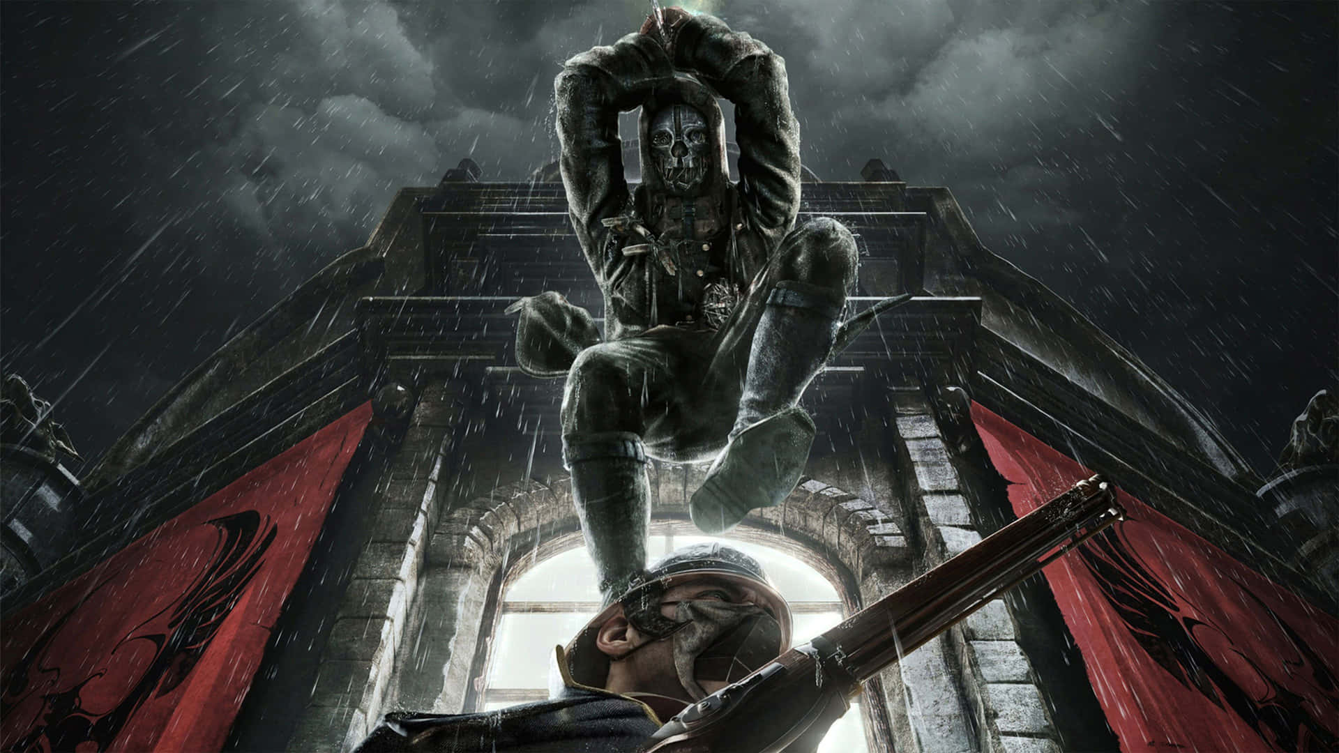 Dishonored 4K Corvo Mask Wallpaper