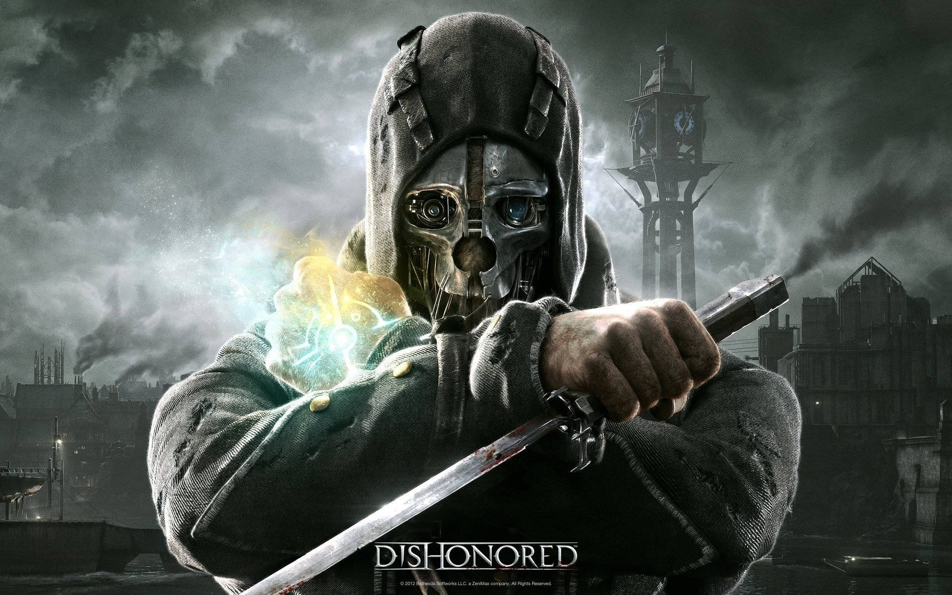 Tapet: Se det dybe, mystiske verdenssyn af Dishonored, den prestigefyldte videospilserie af Arkane Studios. Wallpaper