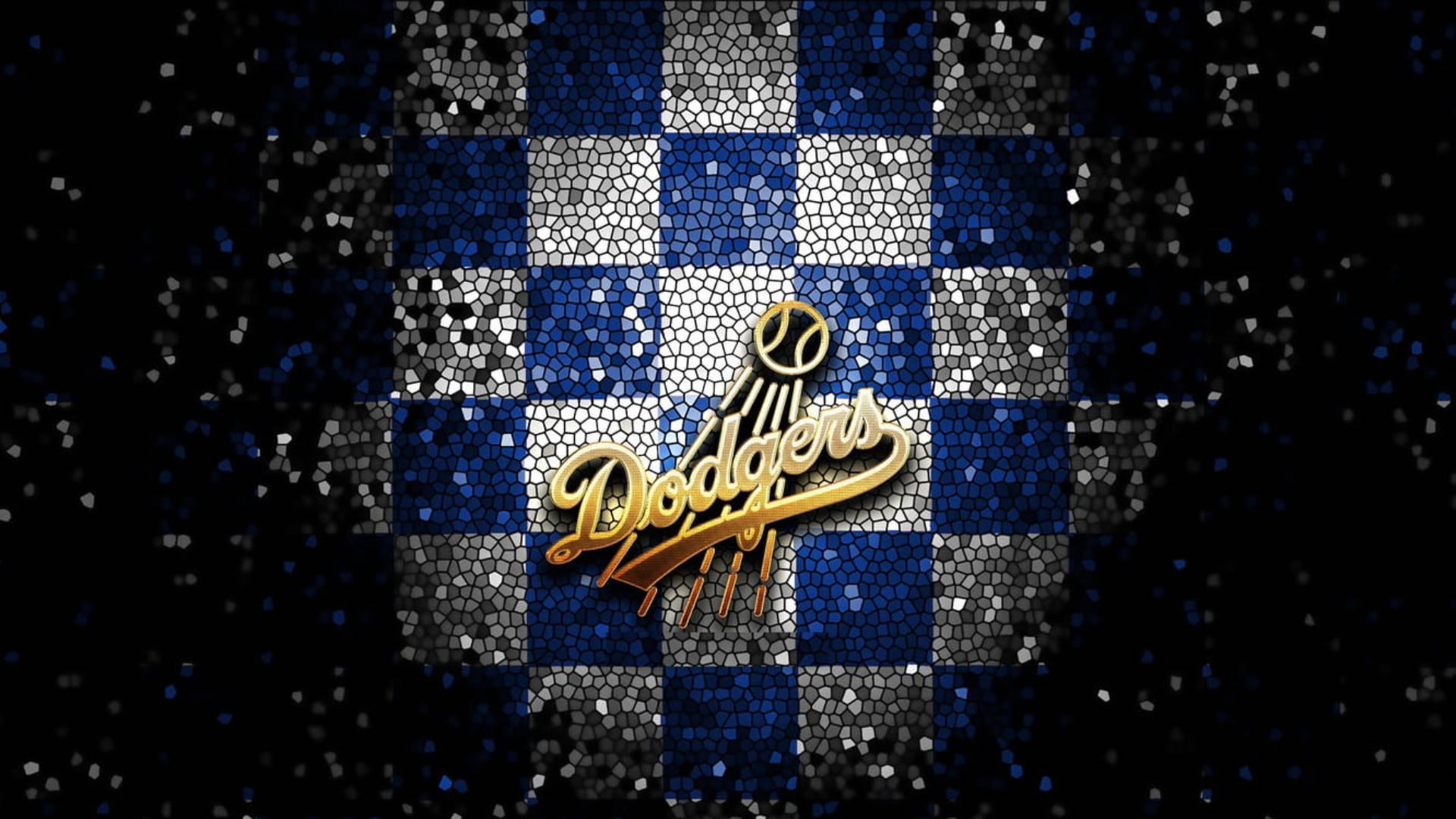 Disintegrating Blue Checkered Dodgers Wallpaper