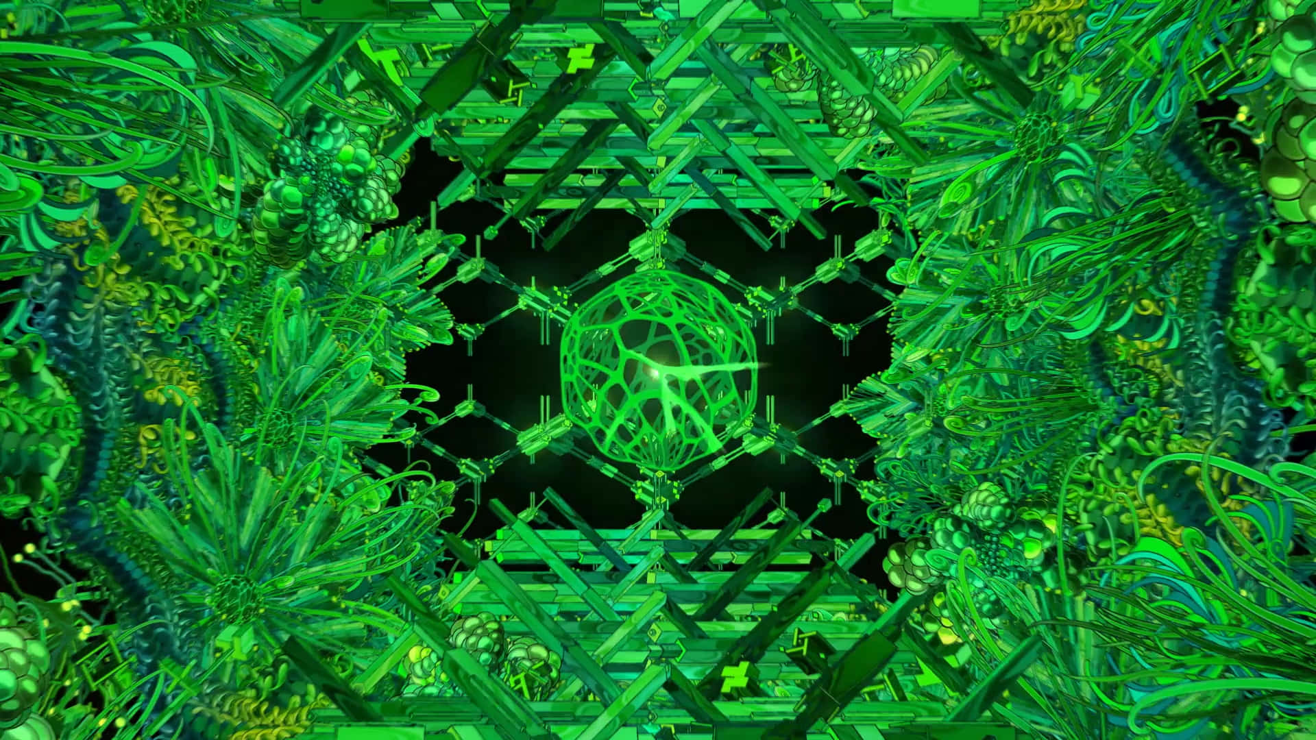 Disjointed Abstract Green Photo Wallpaper