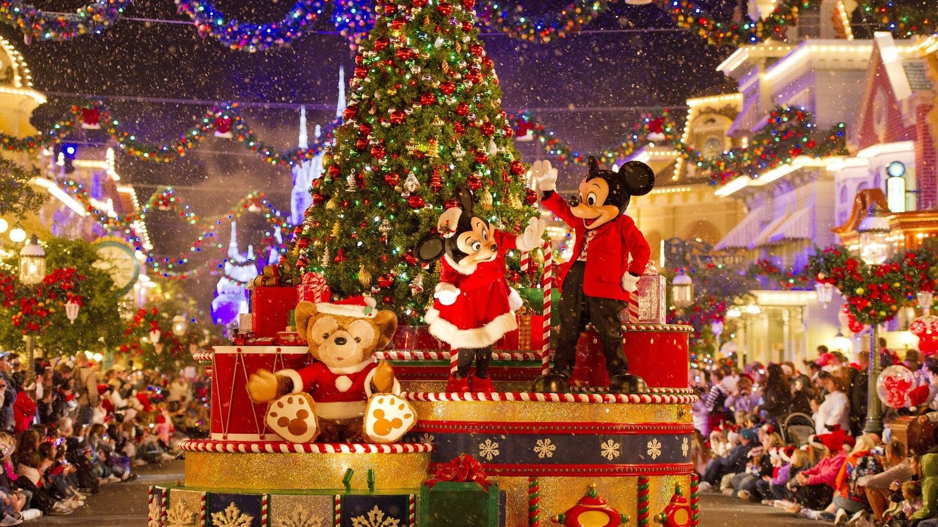 Disney 1920x1080 Hd Mickey And Minnie Christmas Performance Background