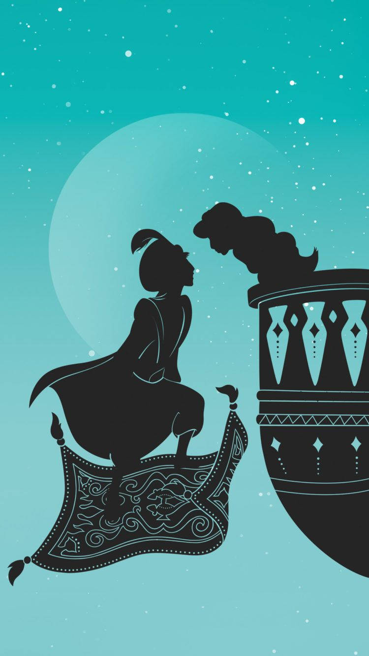 Aladdin and Jasmine make a wish in Agrabah Wallpaper