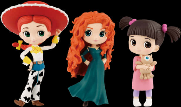 Disney Animated Girls Toy Figures PNG