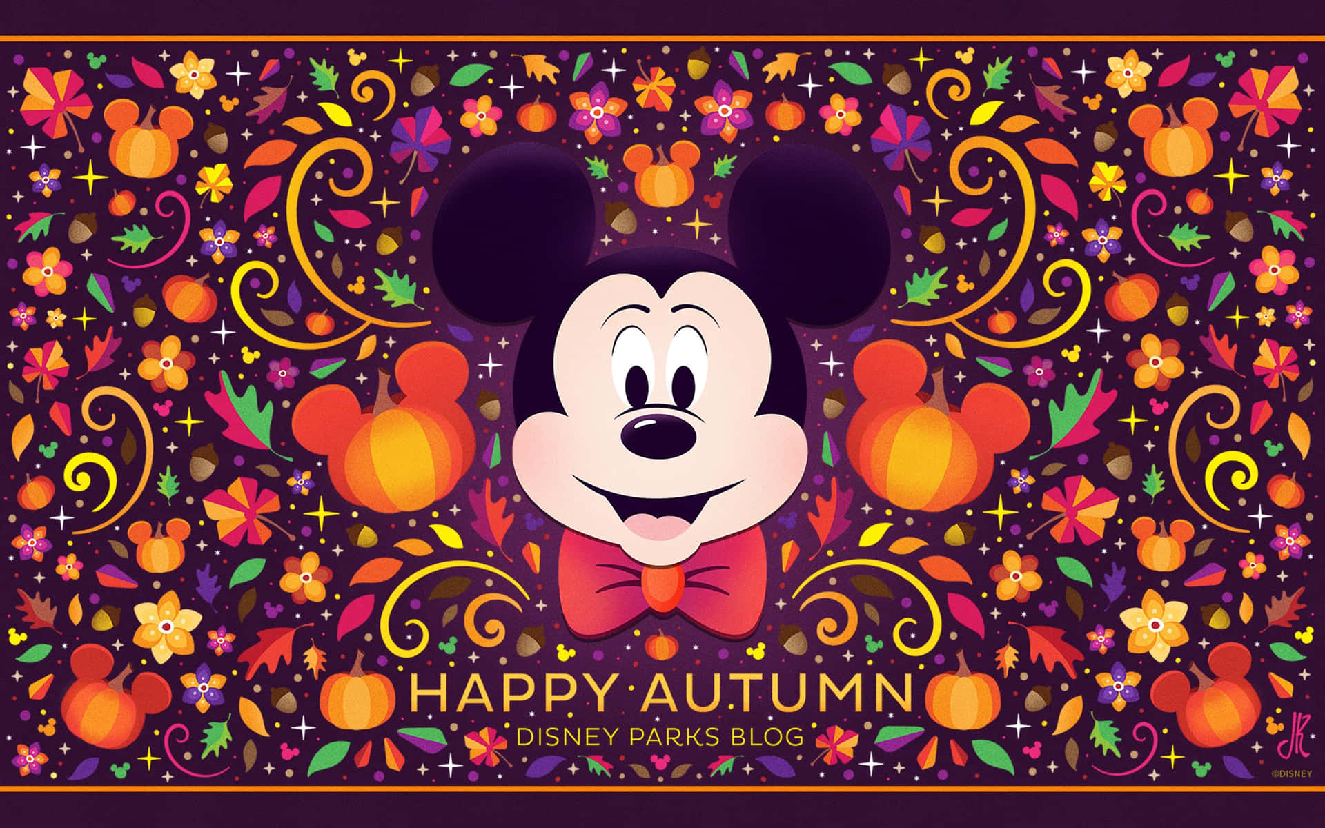 Disney Autumn Mickey Mouse Wallpaper