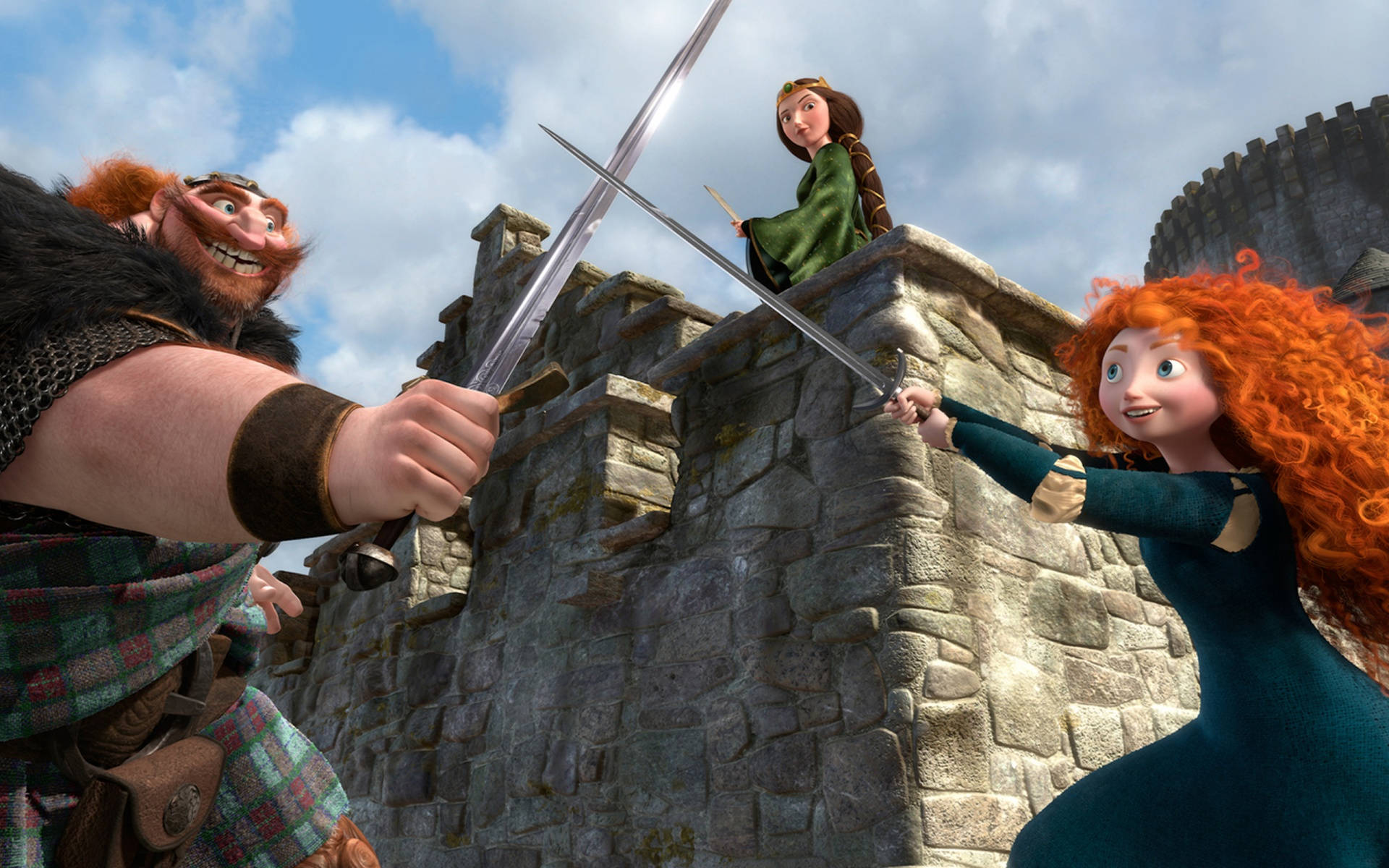 Disney Brave Merida And Her Father Wallpaper