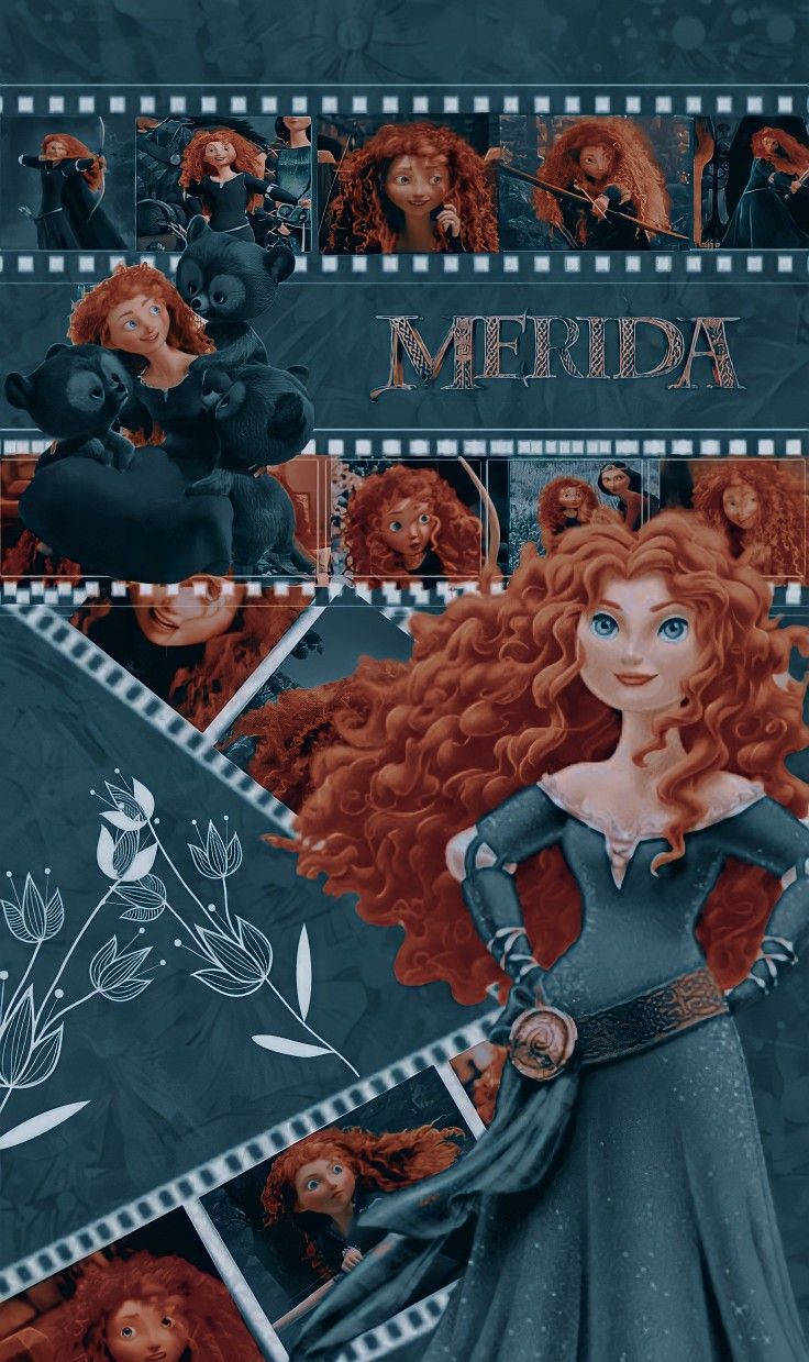 Disney Brave Merida Film Strips Wallpaper