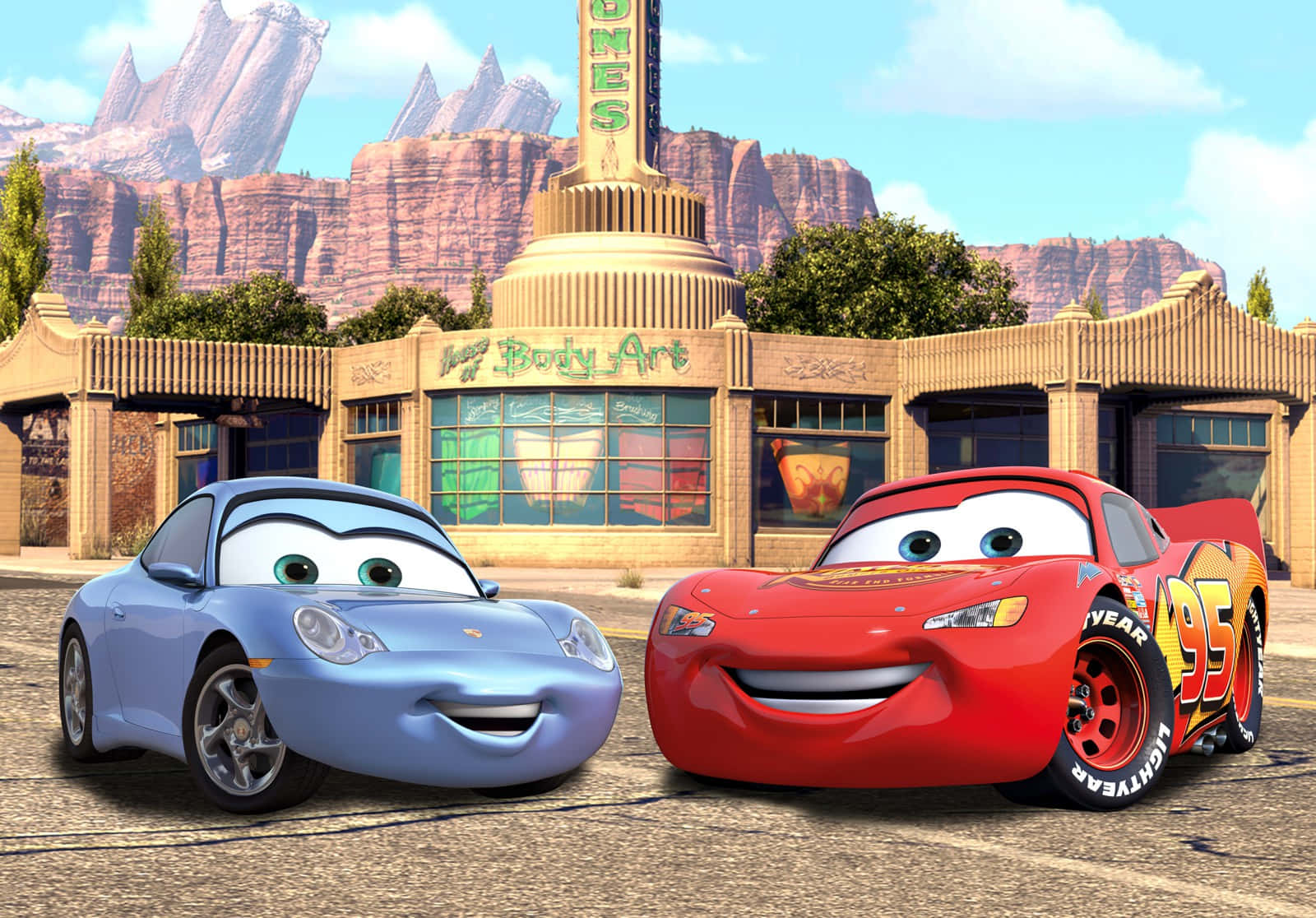 Lightning McQueen and Friends Racing on the Track
