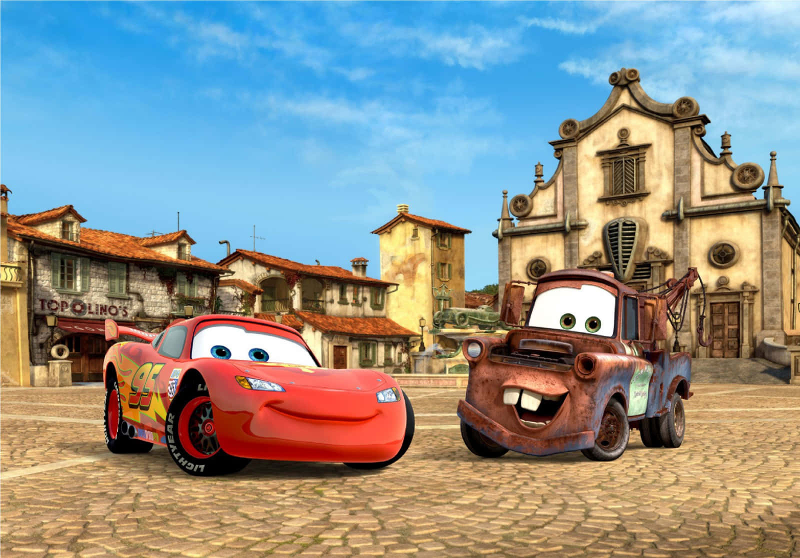 Lightning McQueen and Mater in Radiator Springs