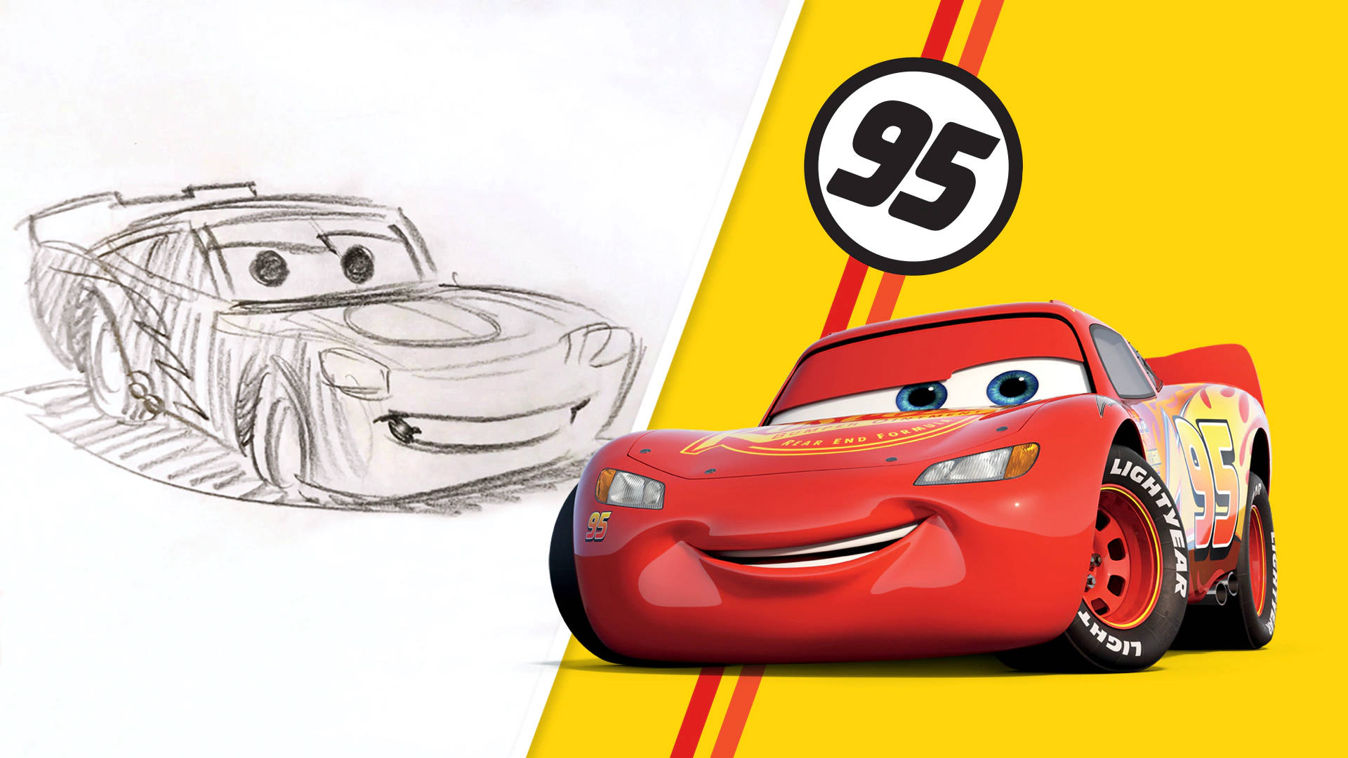 Enthralling Artwork of Lightning McQueen from Disney's Cars Wallpaper