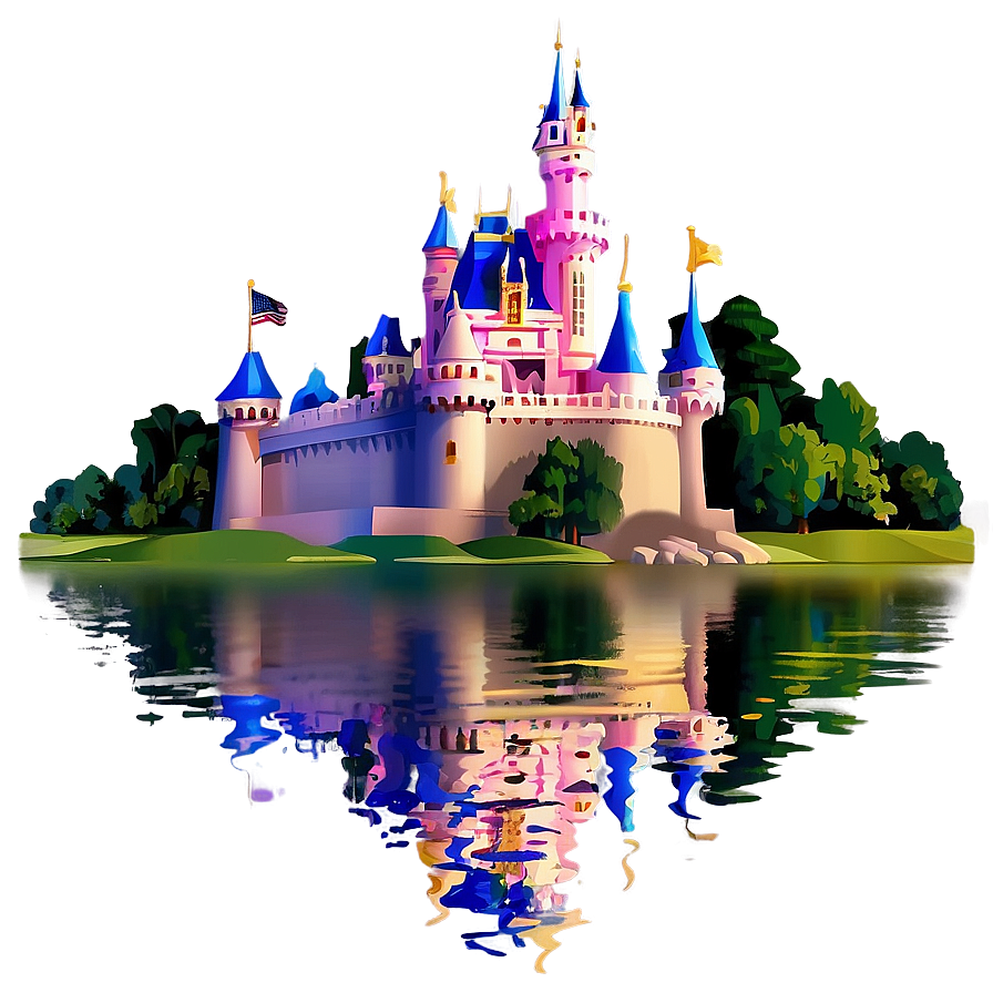 Download Disney Castle By The Lake Png 05242024 | Wallpapers.com