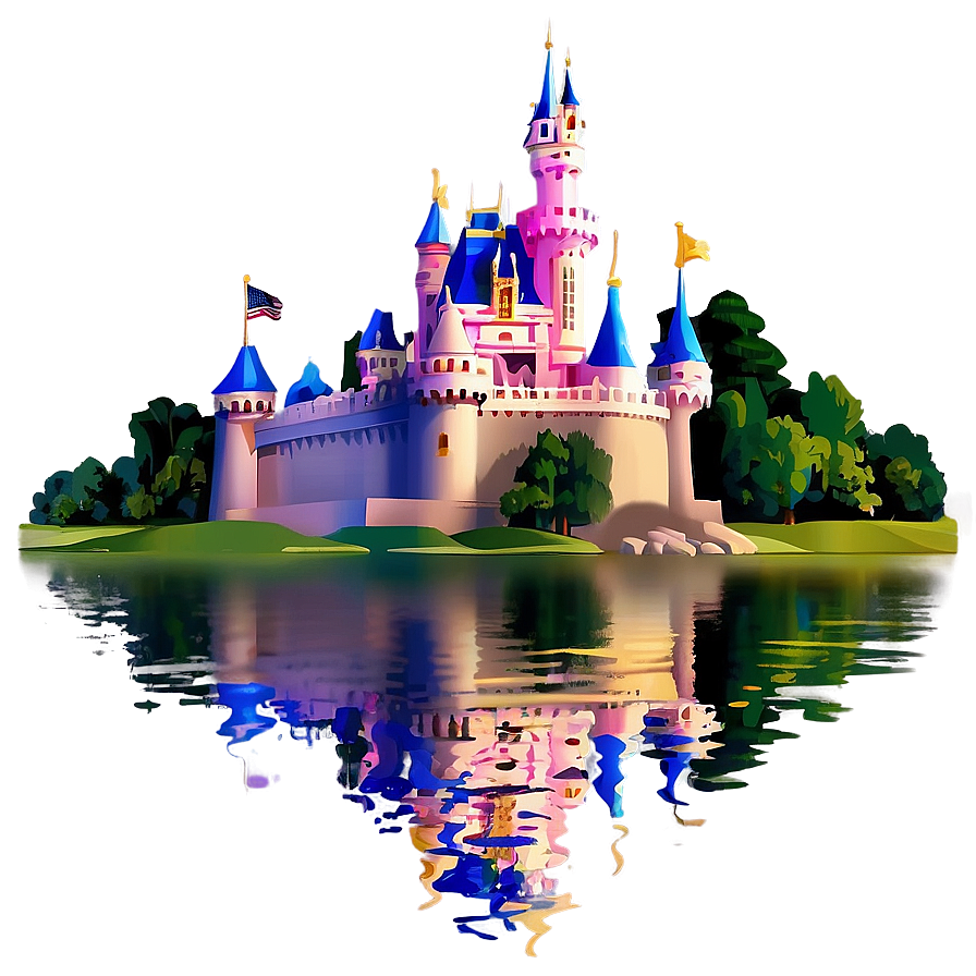 Disney Castle By The Lake Png 05242024 PNG