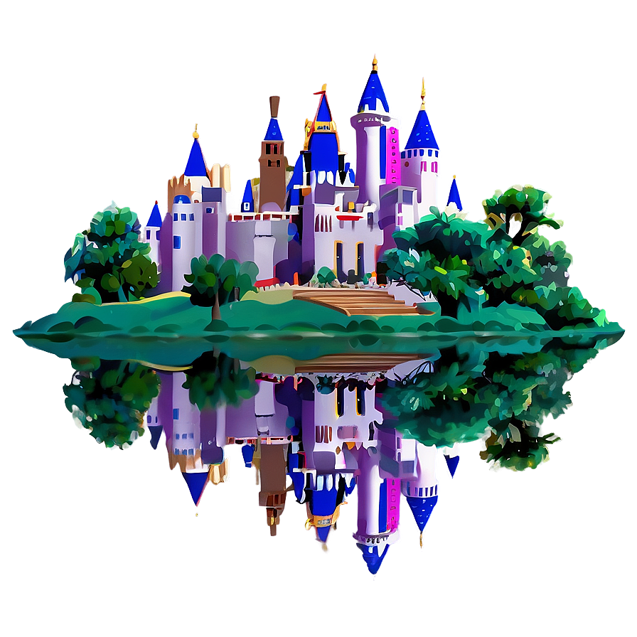Disney Castle By The Lake Png Mtf PNG