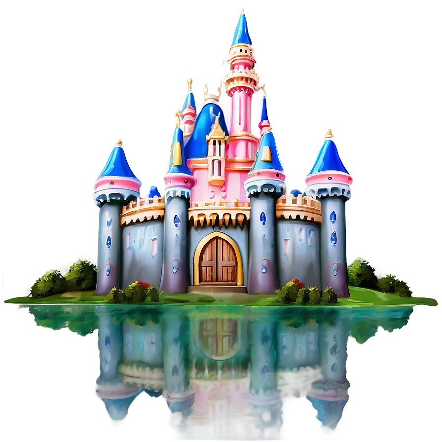 Download Disney Castle By The Lake Png Ogy | Wallpapers.com