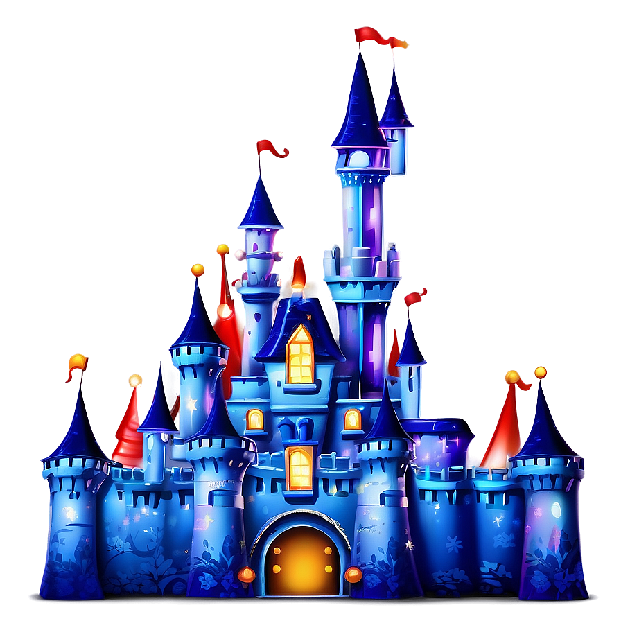 Disney Castle Christmas Lights Png 05242024 PNG