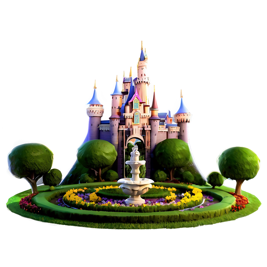 Download Disney Castle Garden View Png 05242024 | Wallpapers.com