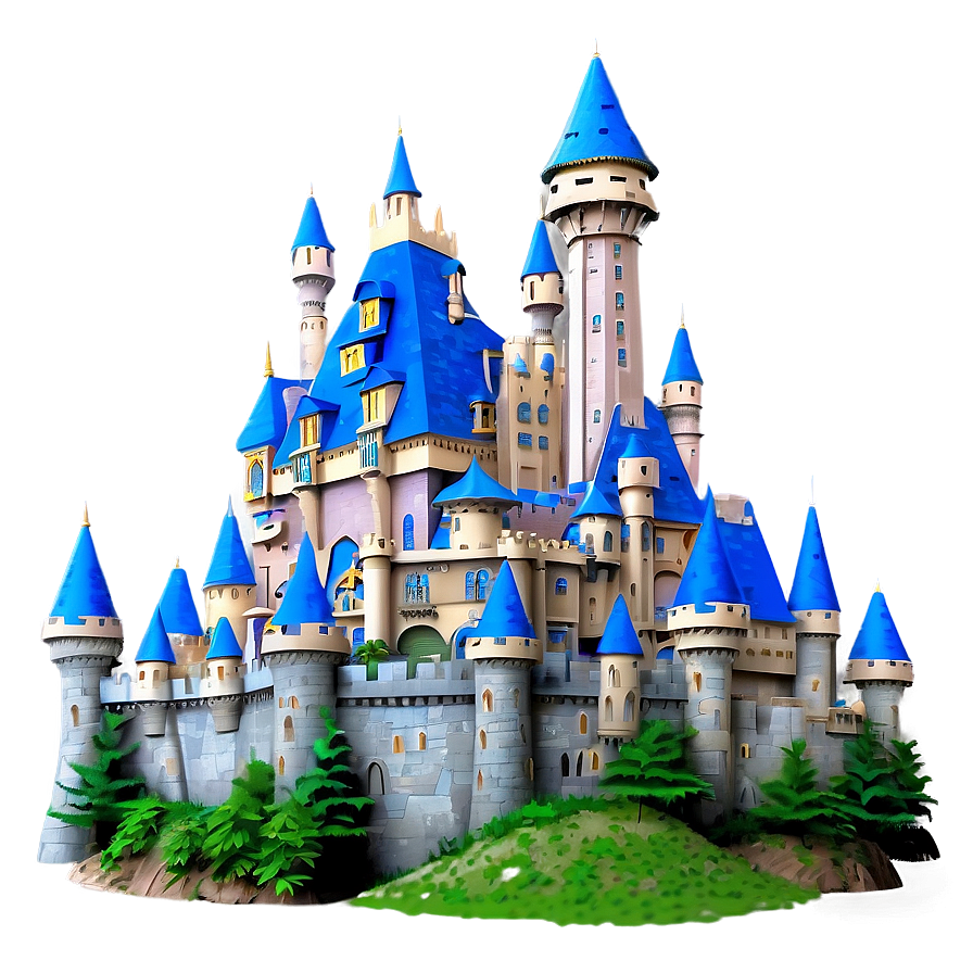 Disney Castle Illustration Png 05242024 PNG