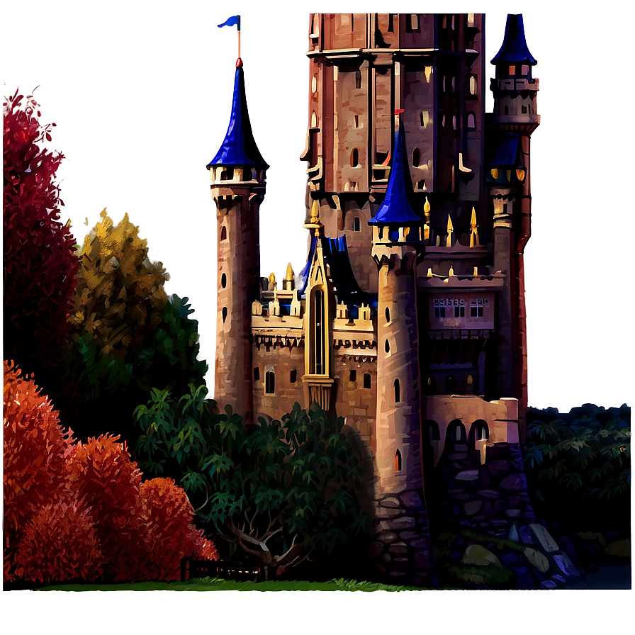 Disney Castle In Autumn Png 05242024 PNG