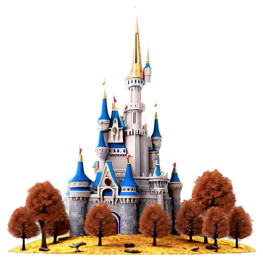 Disney Castle In Autumn Png Owp6 PNG