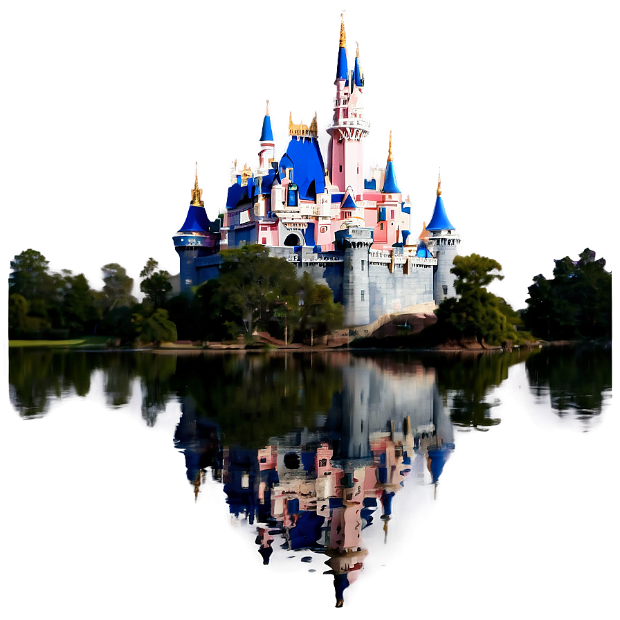 Disney Castle Reflection In Water Png Nke PNG