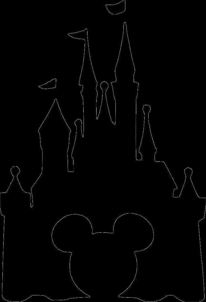 Disney Castle Silhouette Outline PNG