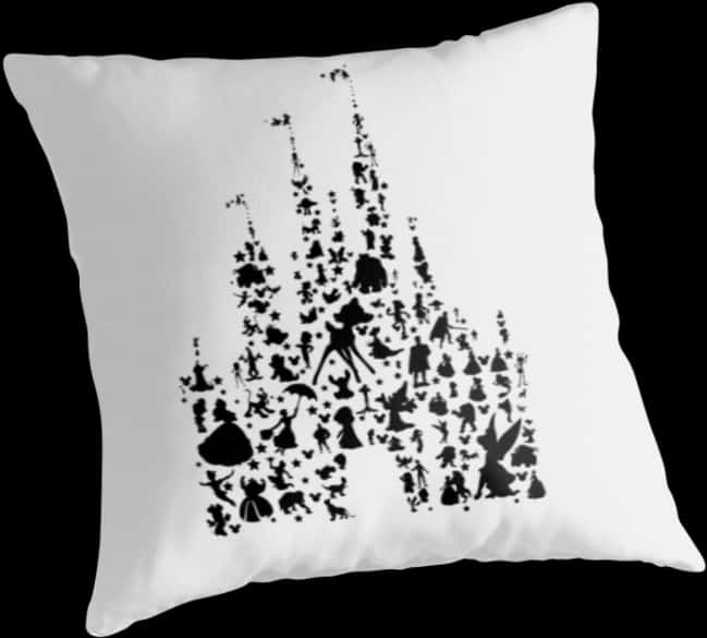 Disney Castle Silhouette Pillow PNG