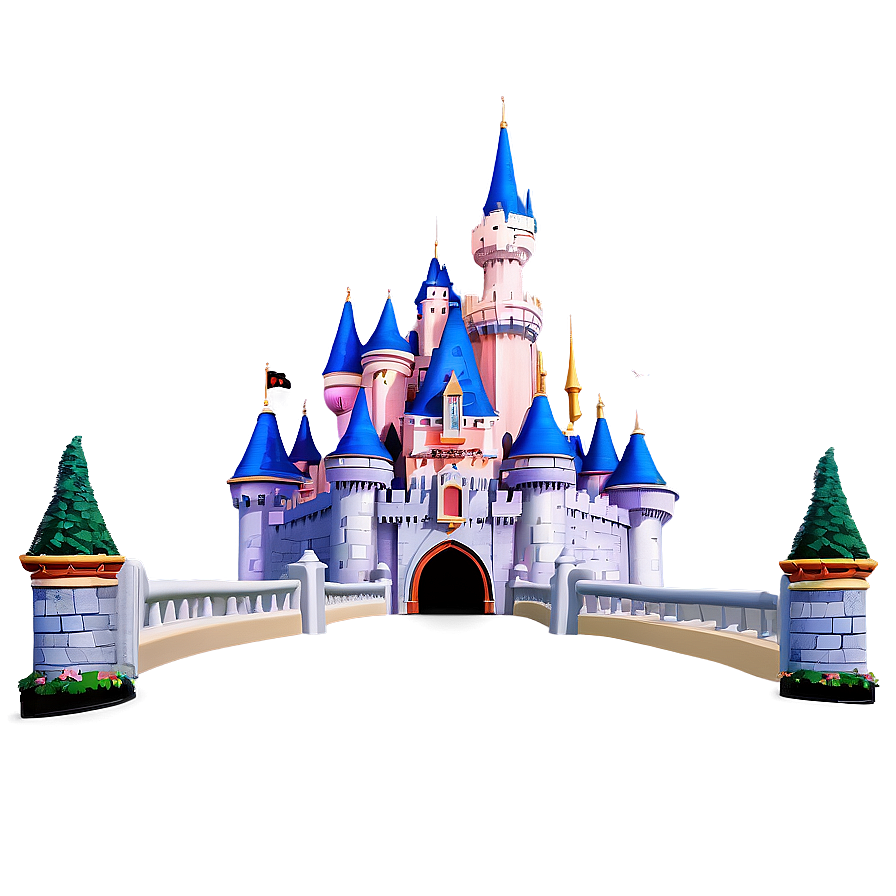 Download Disney Castle Theme Park Entrance Png Wof | Wallpapers.com