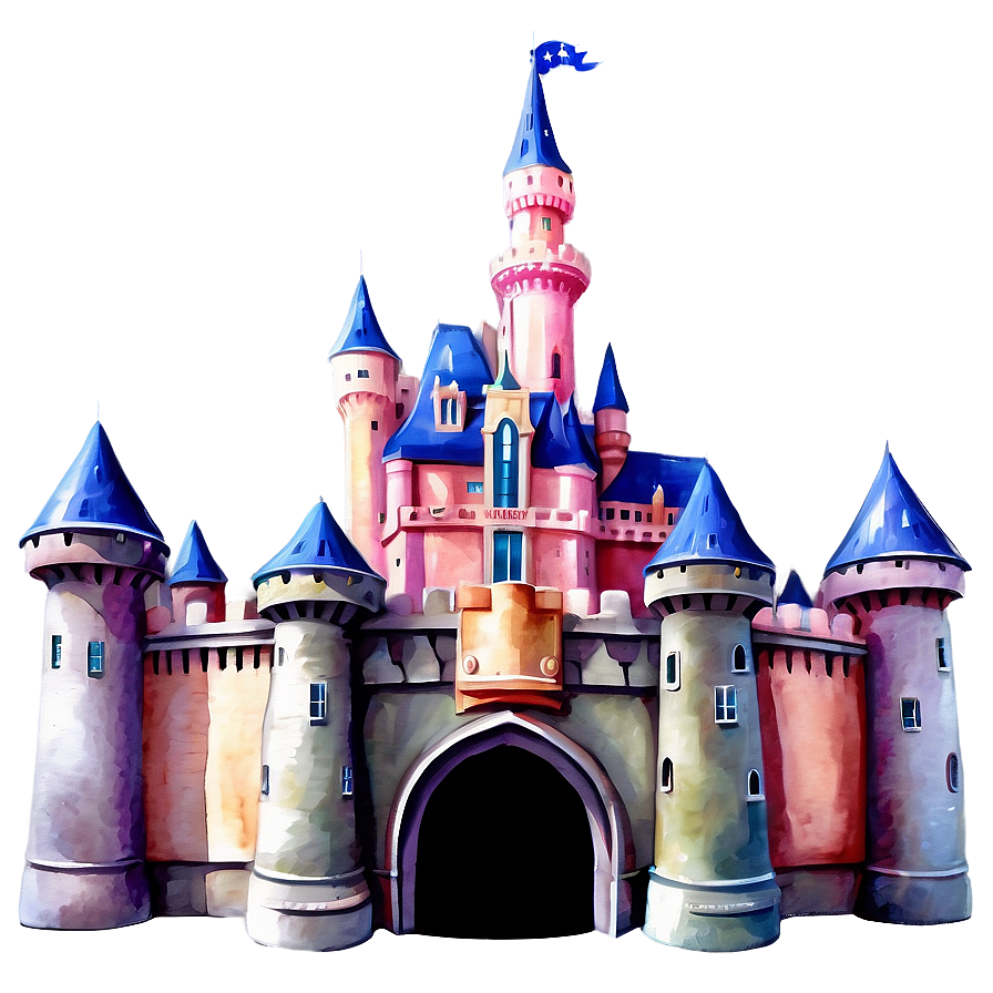 Disney Castle Watercolor Painting Png 36 PNG