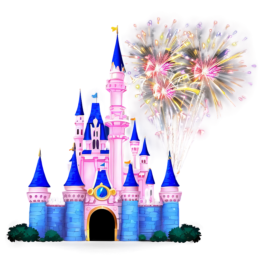 Disney Castle With Fireworks Png 49 PNG