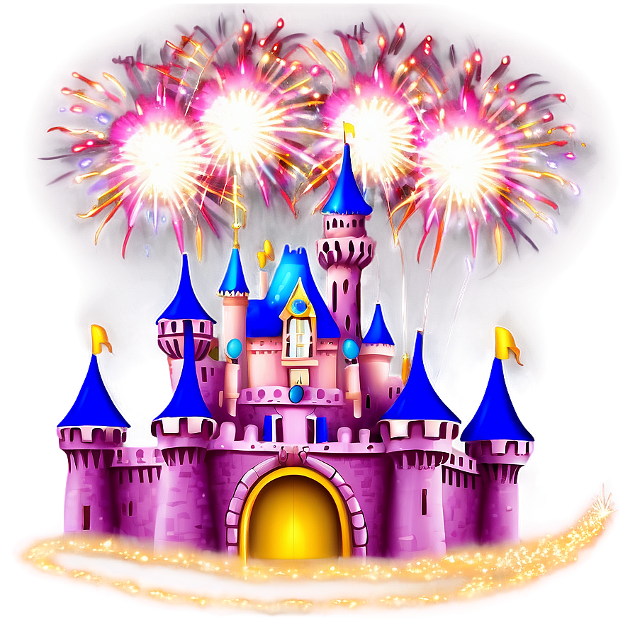 Disney Castle With Fireworks Png Fjo83 PNG