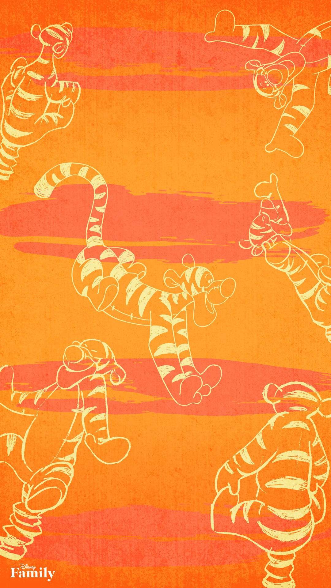 Disney Channel Monochromatic Tigger Illustration Wallpaper