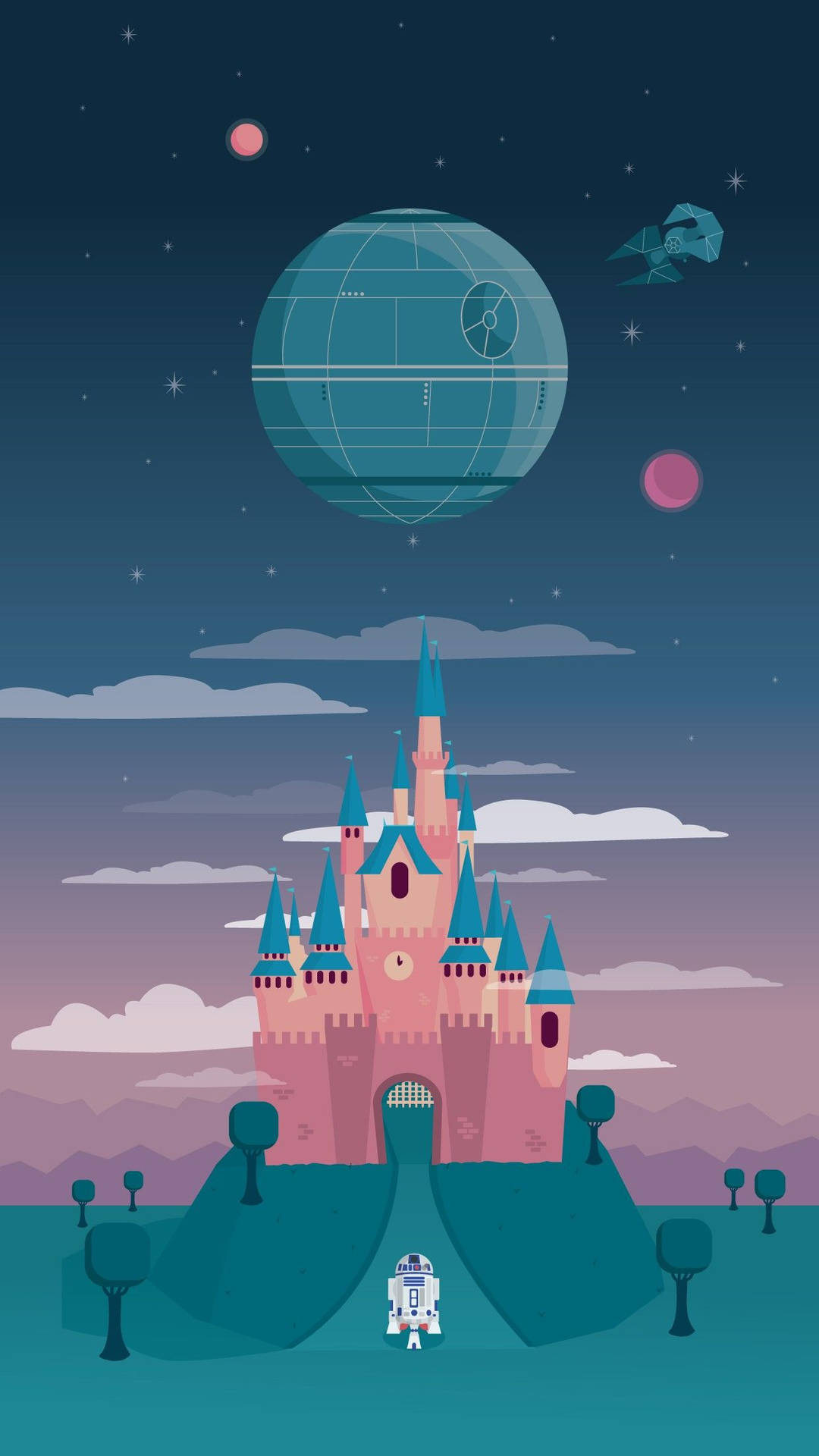 Disney Channel Starwars R2D2 Castle Wallpaper