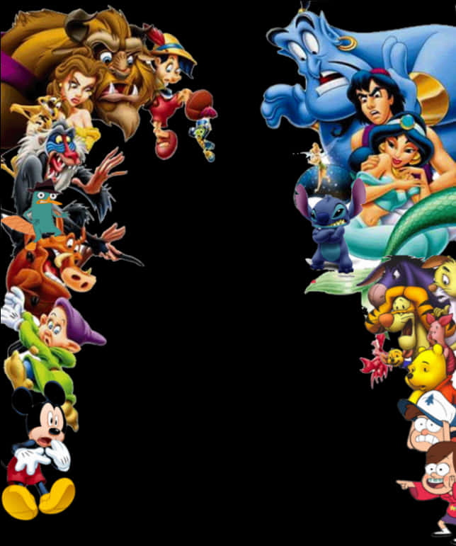 Disney Character Collage PNG