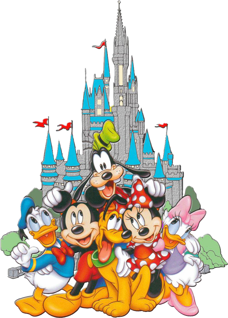 Disney Characters Castle Backdrop PNG