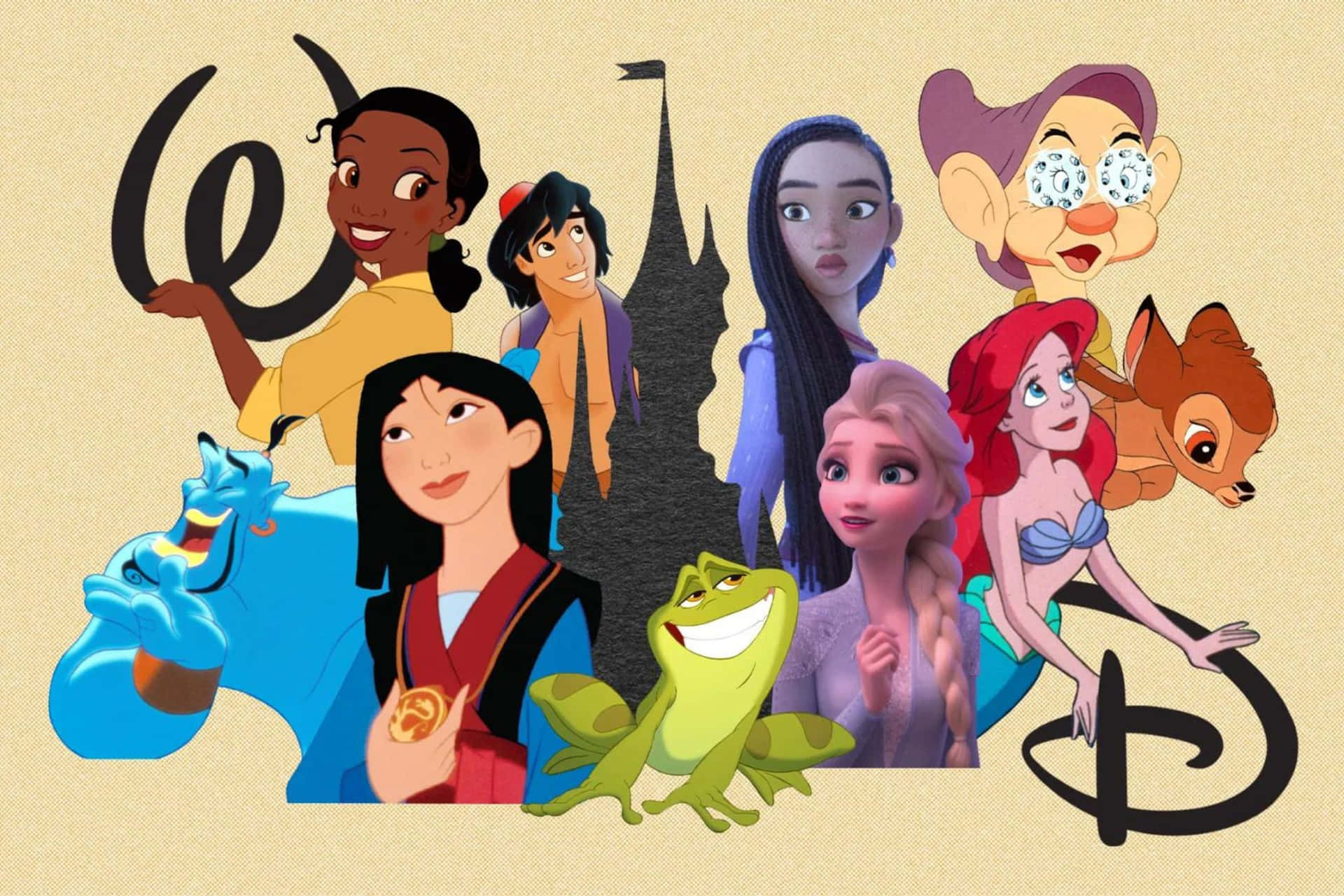 Disney Characters Collage Wallpaper