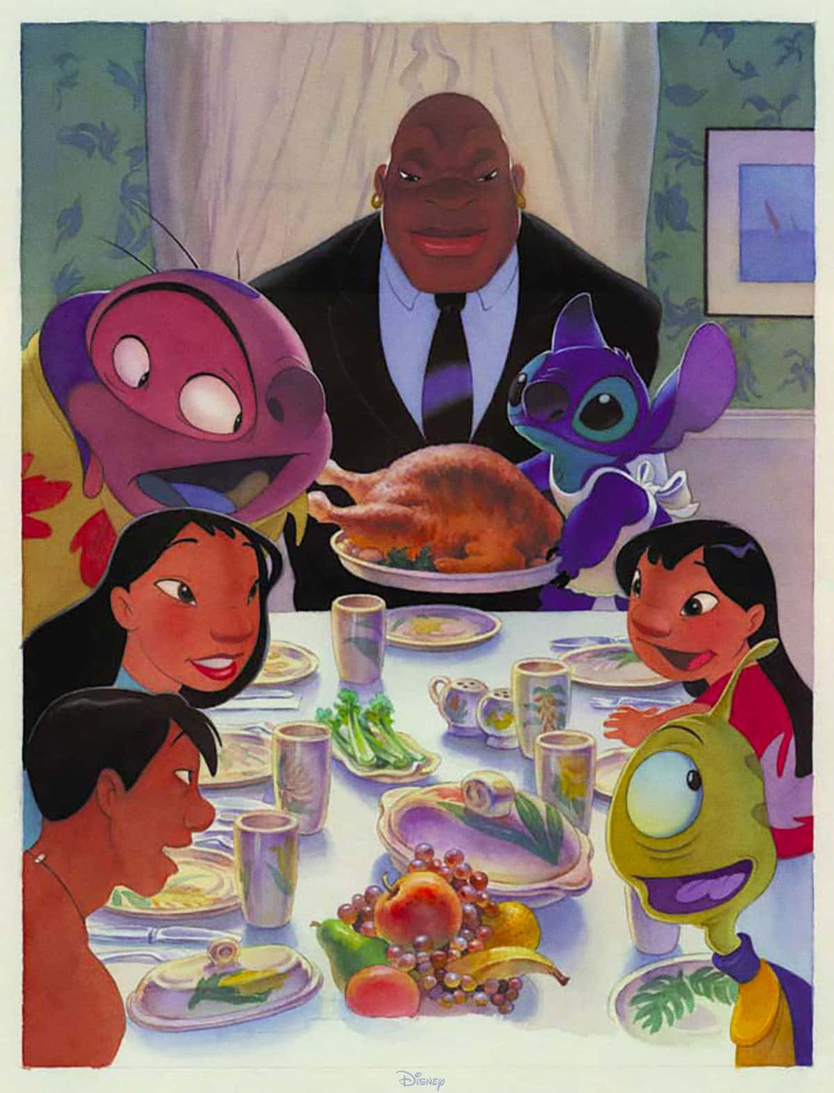 Disney Characters Thanksgiving Dinner Wallpaper