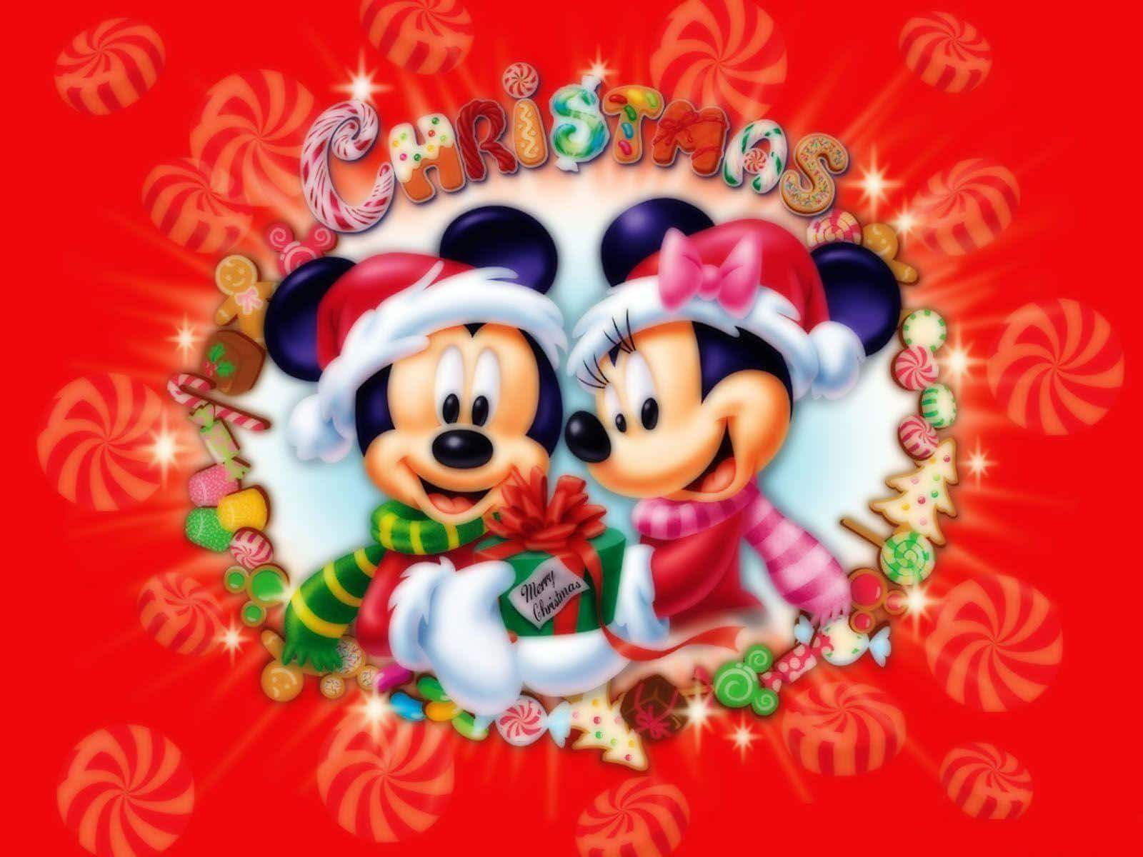 Mickeyog Minnie Mouse Juletapet