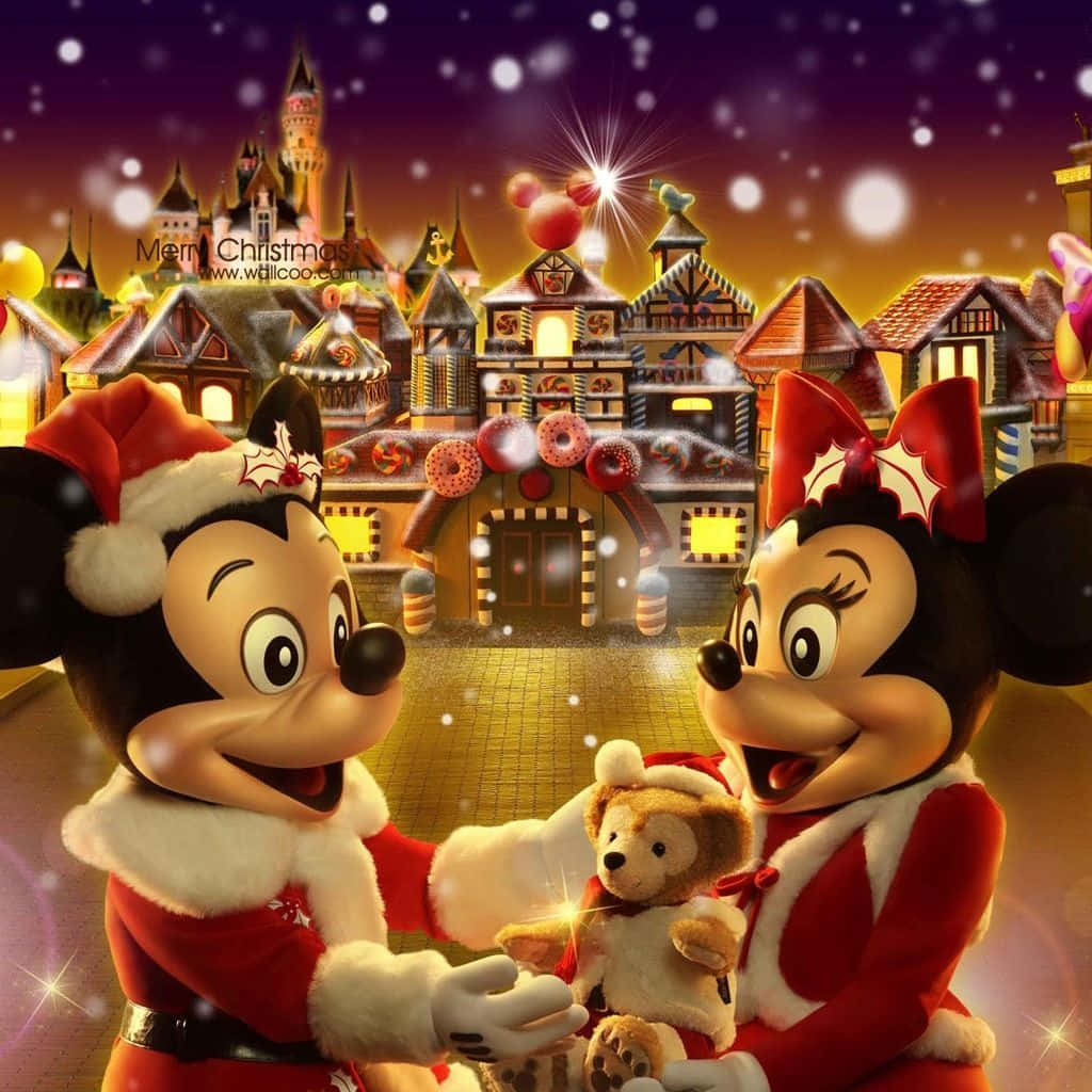 Spridglädje Till Din Familj Denna Helgsäsong Med En Disney Christmas Edition Ipad. Wallpaper