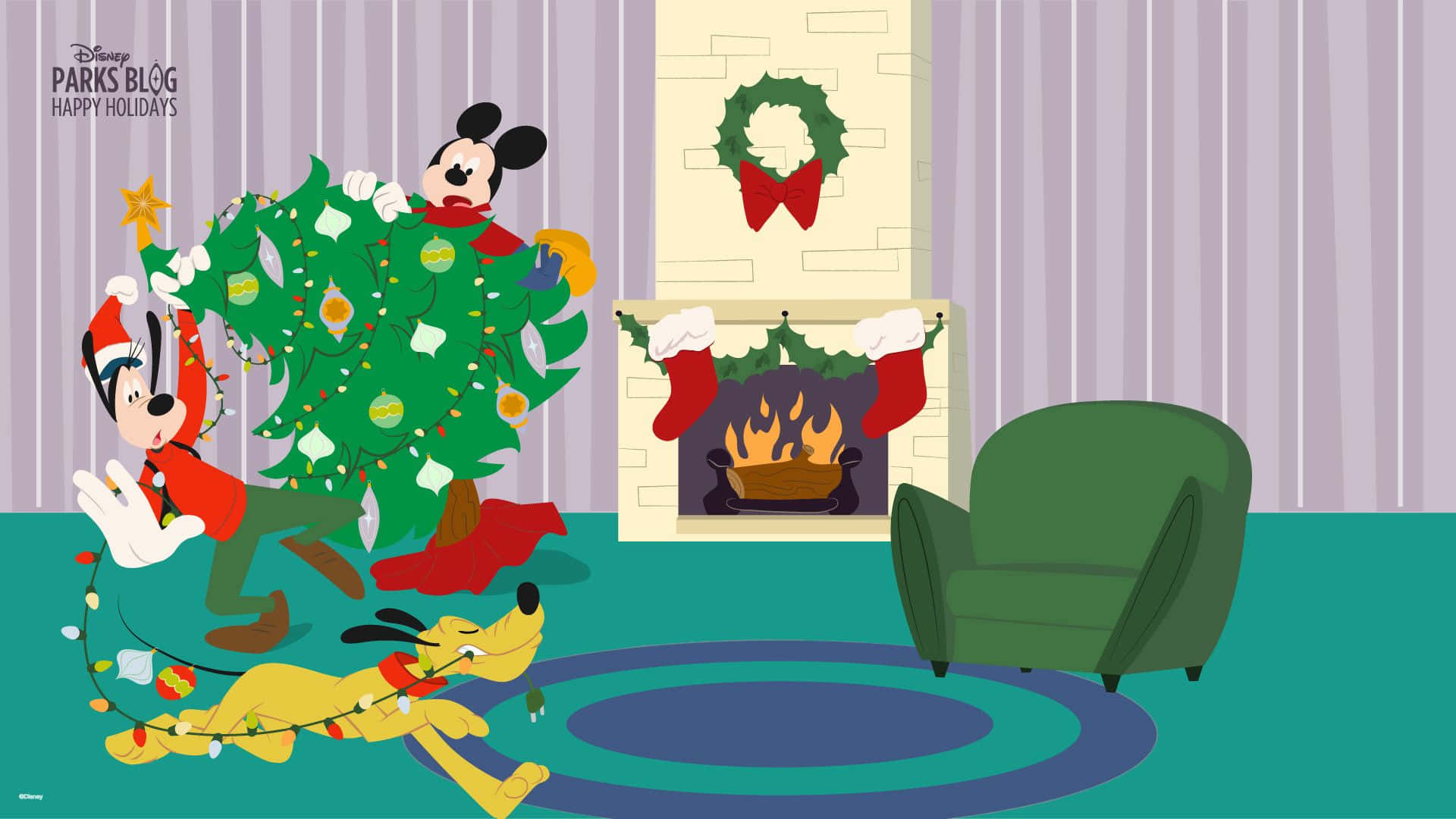 Oplevmagien Af Disney I Denne Feriensæson Med En Disney Jule-ipad. Wallpaper