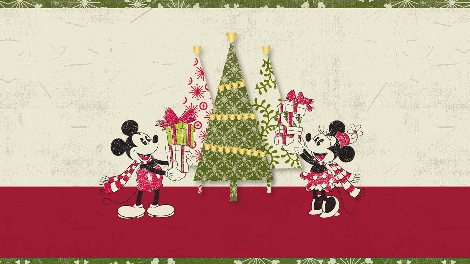 Disney Christmas Ipad With Mickey And Minnie Wallpaper