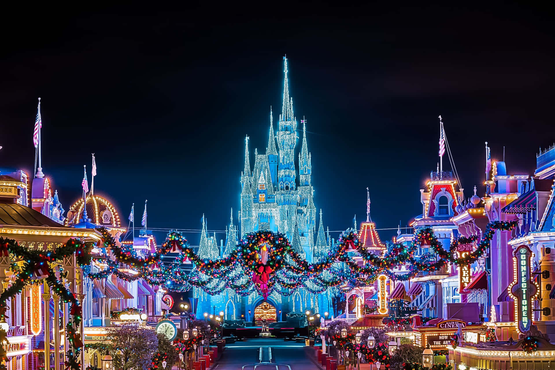 Download Disney Christmas Ipad With A Glowing Castle Wallpaper ...