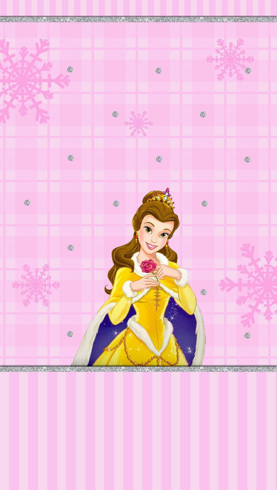 Fondode Pantalla De Navidad De Disney Para Iphone: El Vestido Dorado De Baile De Bella. Fondo de pantalla