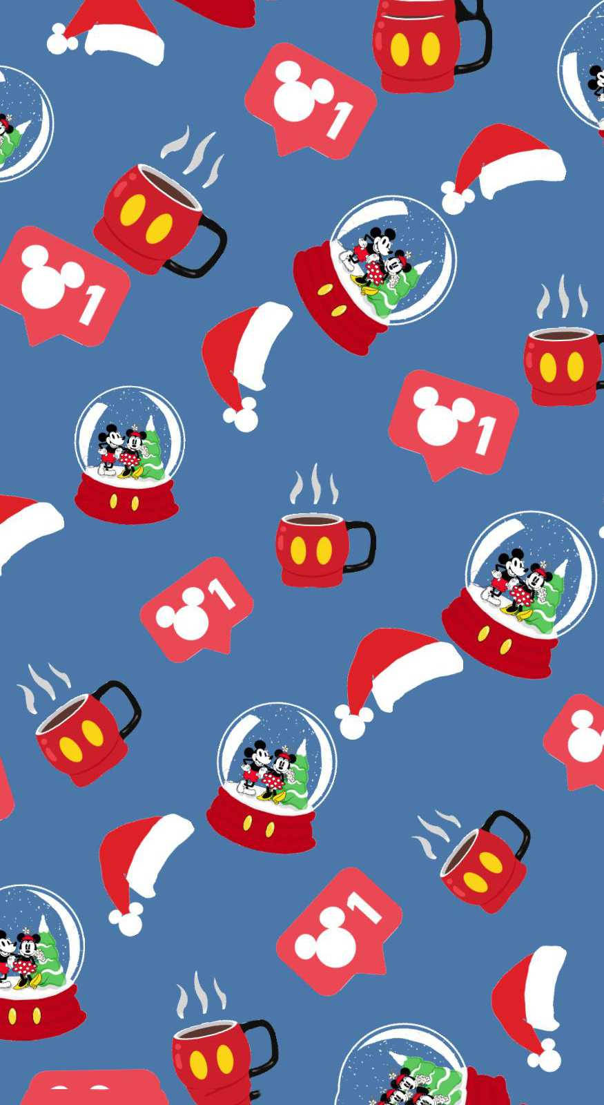 Disney Christmas Iphone Mickey & Minnie Snow Balls Wallpaper