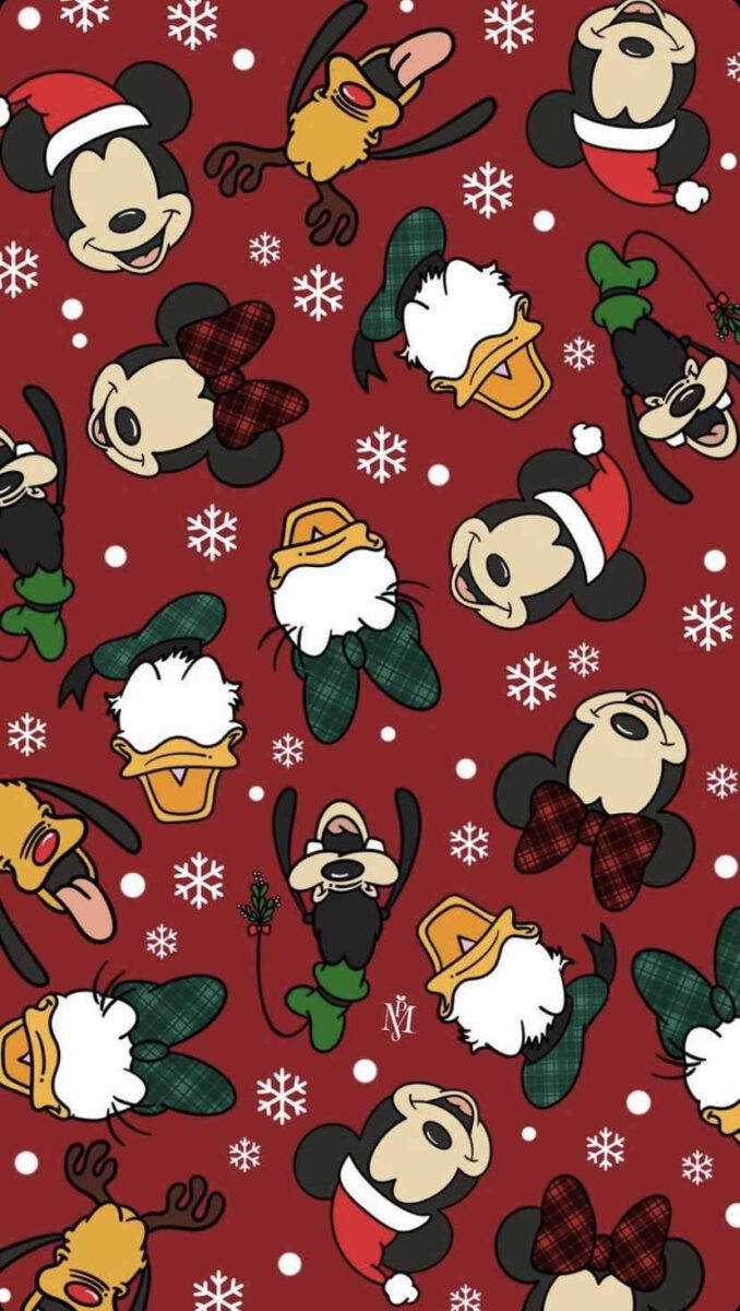 Disney Christmas Iphone Mickey Mouse And Friends Wallpaper
