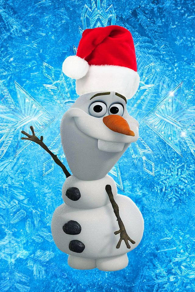 Disneynavidad Iphone Con Olaf En Frozen Fondo de pantalla
