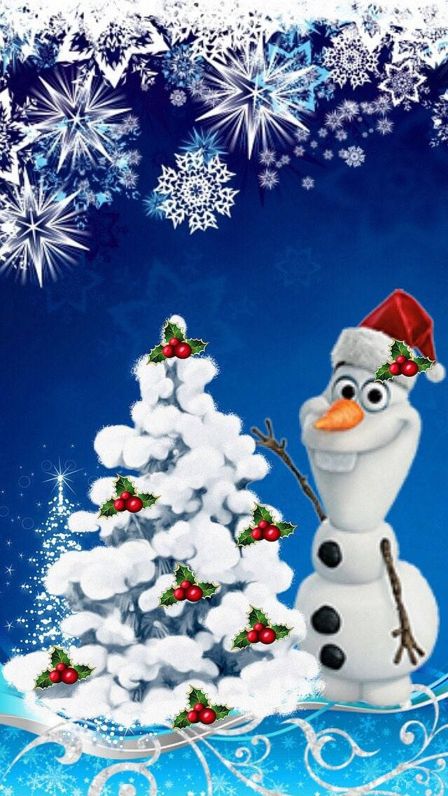Disney Jul iPhone Olaf af Frost Tegning Bakgrunnsbildet Wallpaper