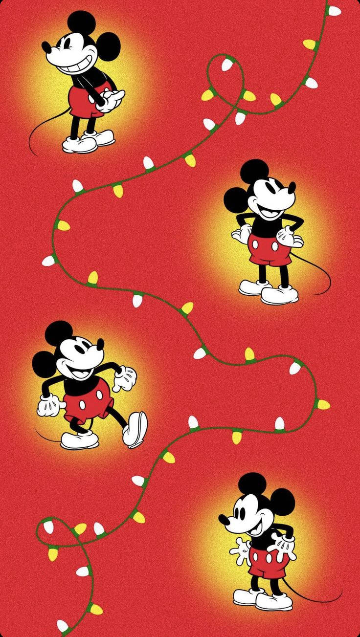 Disney Christmas Iphone Shining Mickey Wallpaper