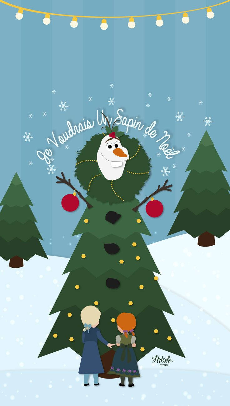 Disney Christmas Olaf As A Tree Wallpaper
