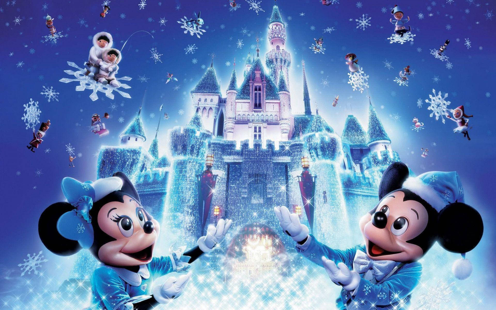 Disneyweihnachten Weiße Burg Wallpaper