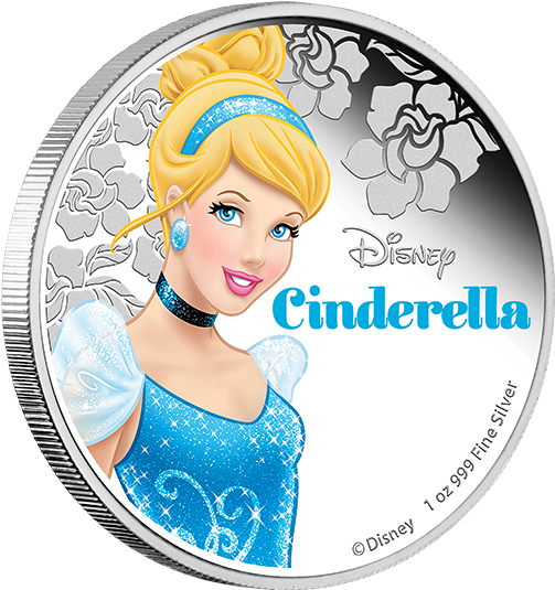 Disney Cinderella Silver Coin PNG