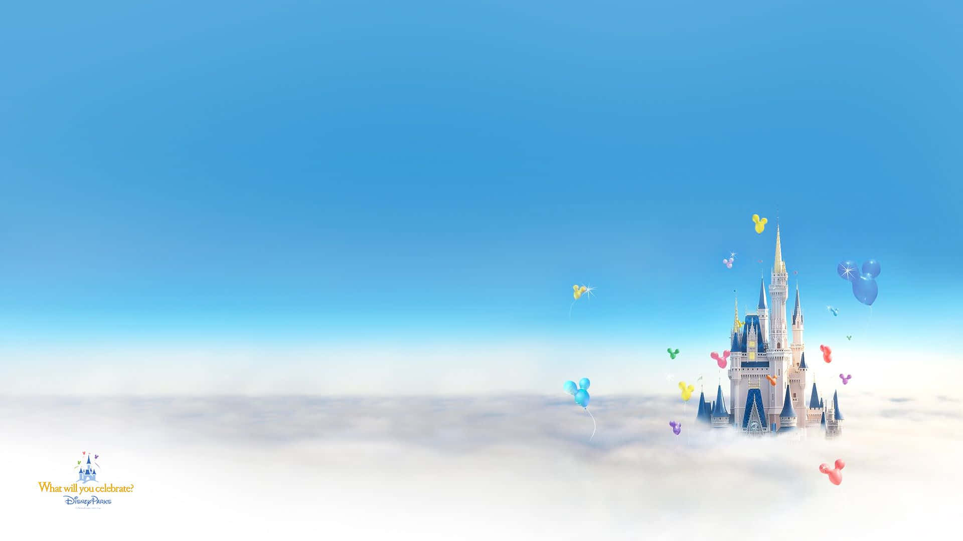 Disneyen La Computadora Castillo De Disney En Las Nubes Fondo de pantalla